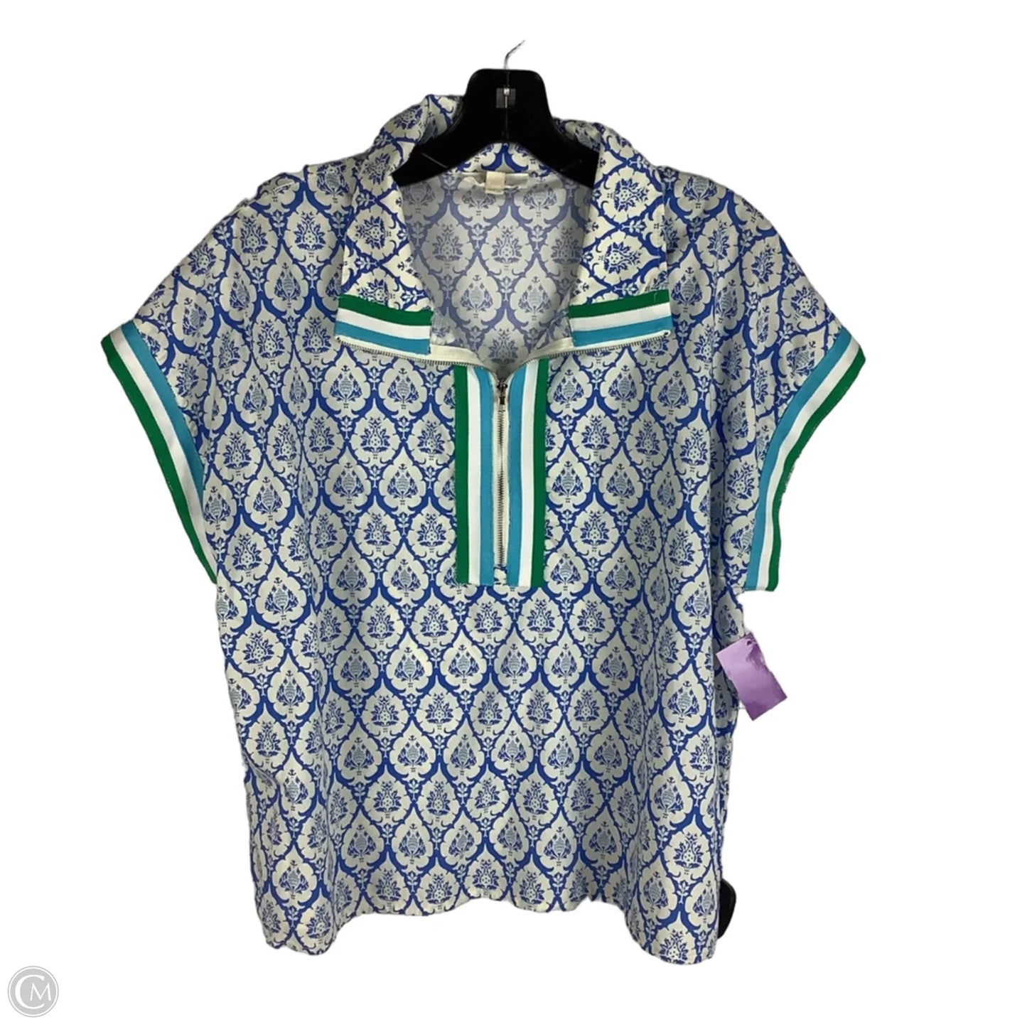 Top Short Sleeve By Entro In Blue, Size: L