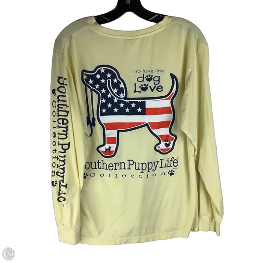 Top Long Sleeve By Clothes Mentor In Yellow, Size: M, first picture is back of shirt