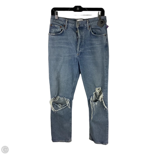 Jeans Straight By Agolde In Blue Denim, Size: 6