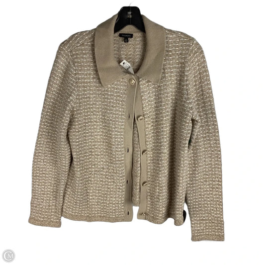Sweater Cardigan By Talbots In Tan, Size: M