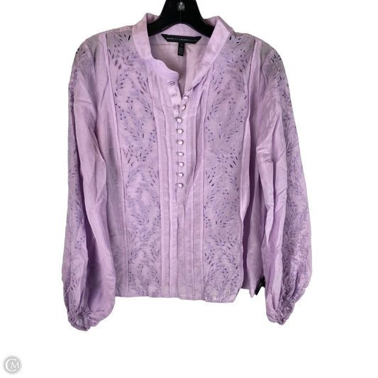 Top Long Sleeve By White House Black Market In Purple, Size: S