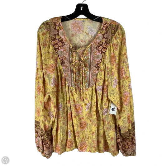 Top Long Sleeve By Clothes Mentor In Yellow, Size: 2x