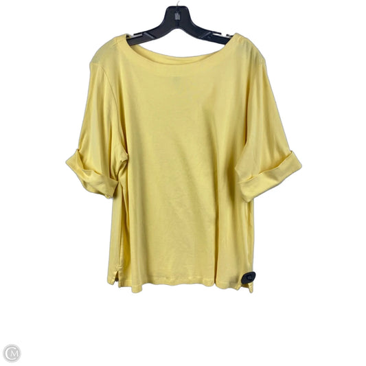 Top Short Sleeve By Karen Scott In Yellow, Size: 1x