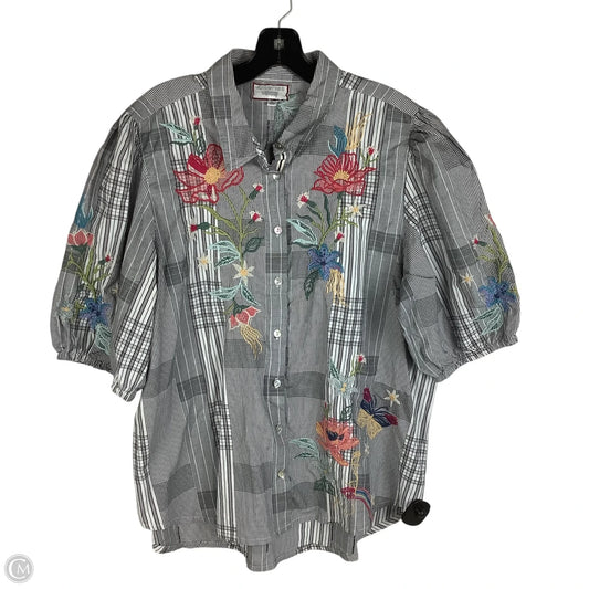 Top Short Sleeve By Johnny Was In Floral Print, Size: Xl