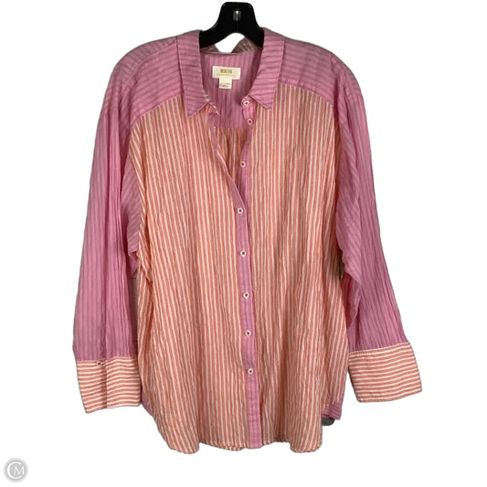 Top Long Sleeve By Maeve In Striped Pattern, Size: Xl