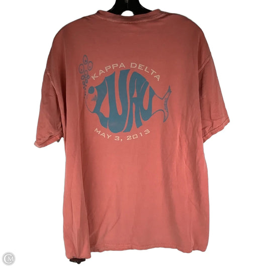 Top Short Sleeve By Comfort Colors In Pink, Size: L First picture is back of shirt