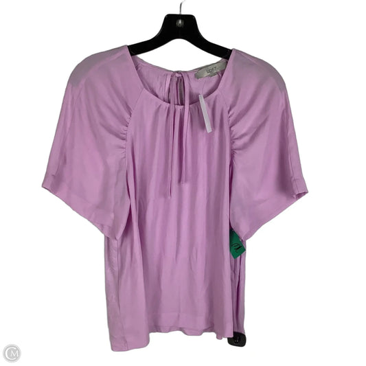 Top Short Sleeve By Loft In Pink, Size: M