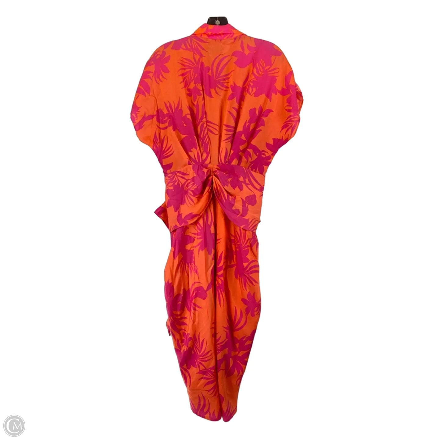 Dress Casual Midi By Do + Be In Orange & Pink, Size: L