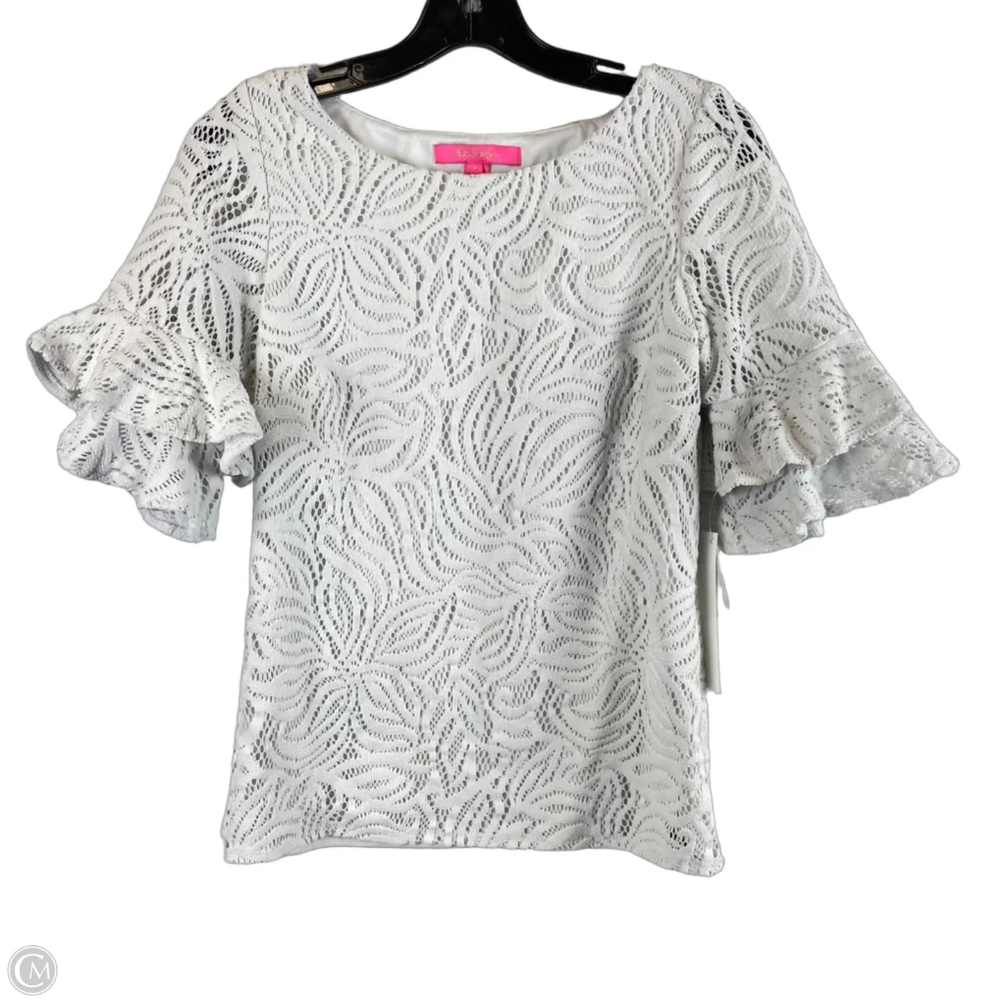 Top Short Sleeve By Lilly Pulitzer In White, Size: S