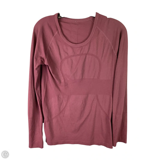 Athletic Top Long Sleeve Crewneck By Lululemon In Pink, Size: 8