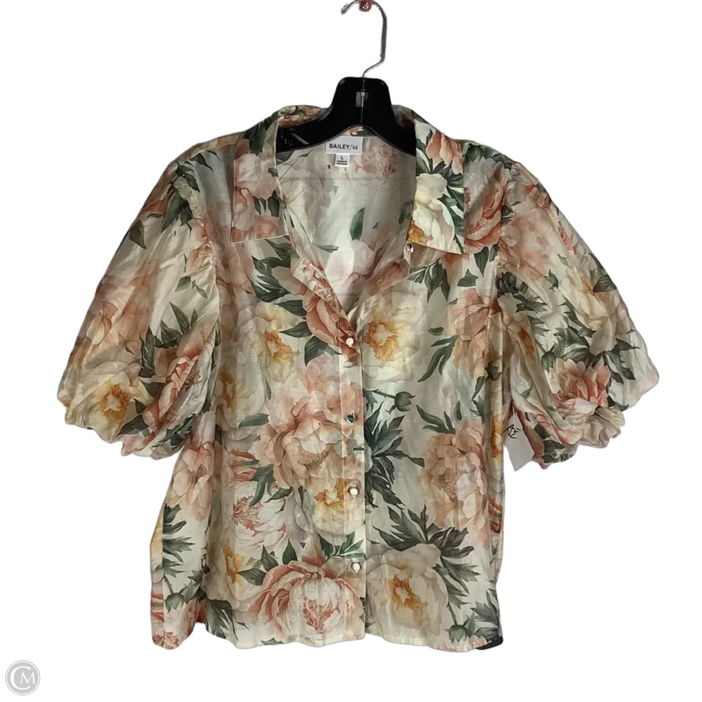 Top Short Sleeve By Bailey 44 In Floral Print, Size: L