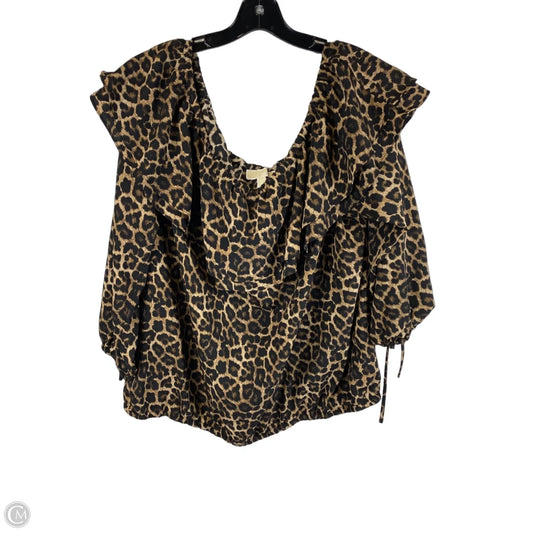 Top 3/4 Sleeve By Michael By Michael Kors In Animal Print, Size: 2x