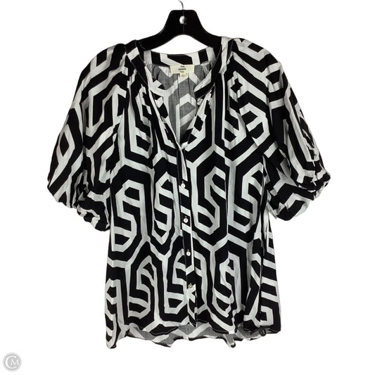 Top Short Sleeve By Entro In Black & White, Size: L