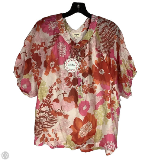 Top Short Sleeve By Umgee In Floral Print, Size: L