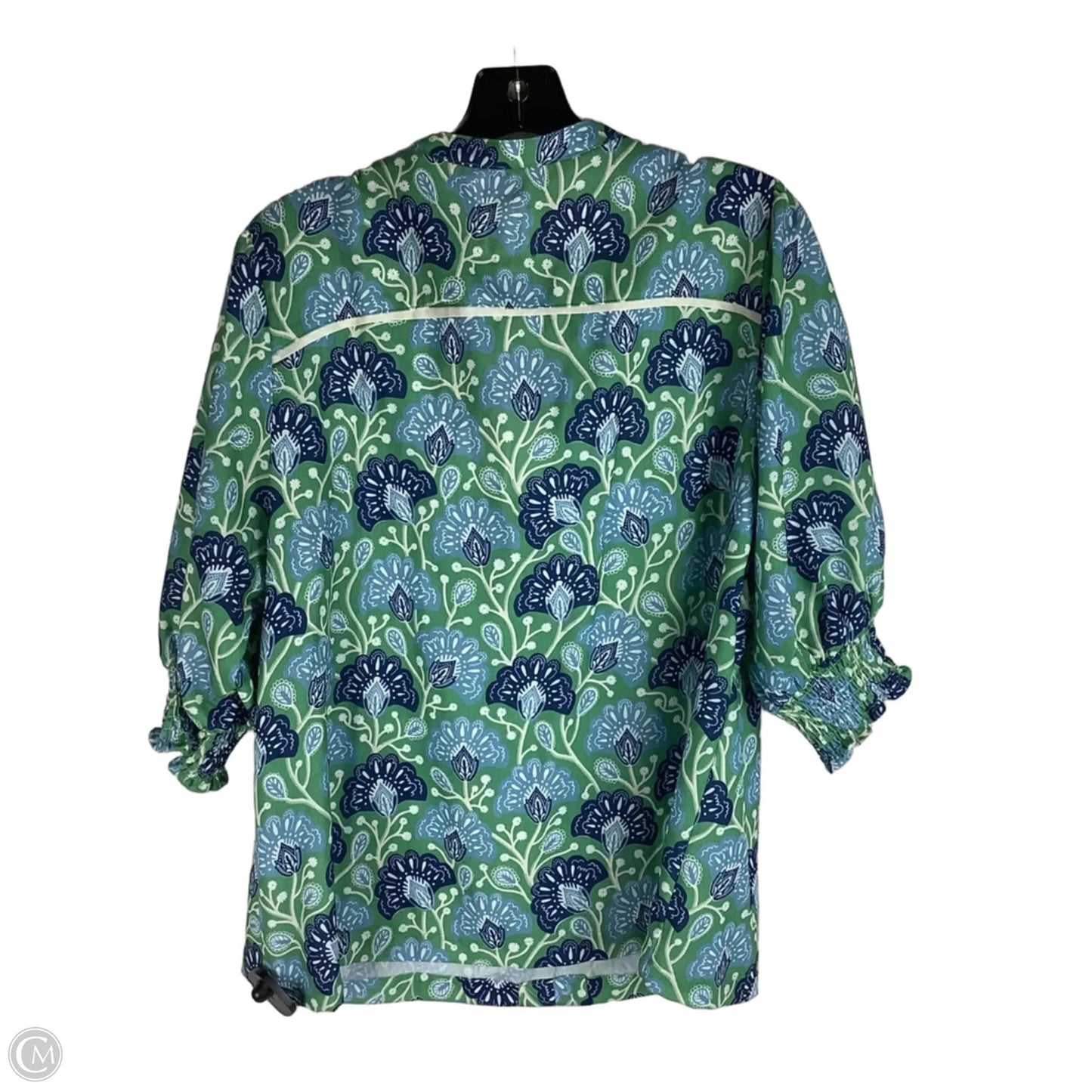 Top 3/4 Sleeve By Umgee In Blue & Green, Size: L