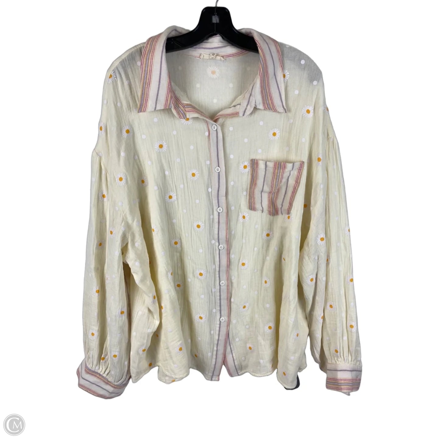 Top Long Sleeve By Easel In Floral Print, Size: 1x