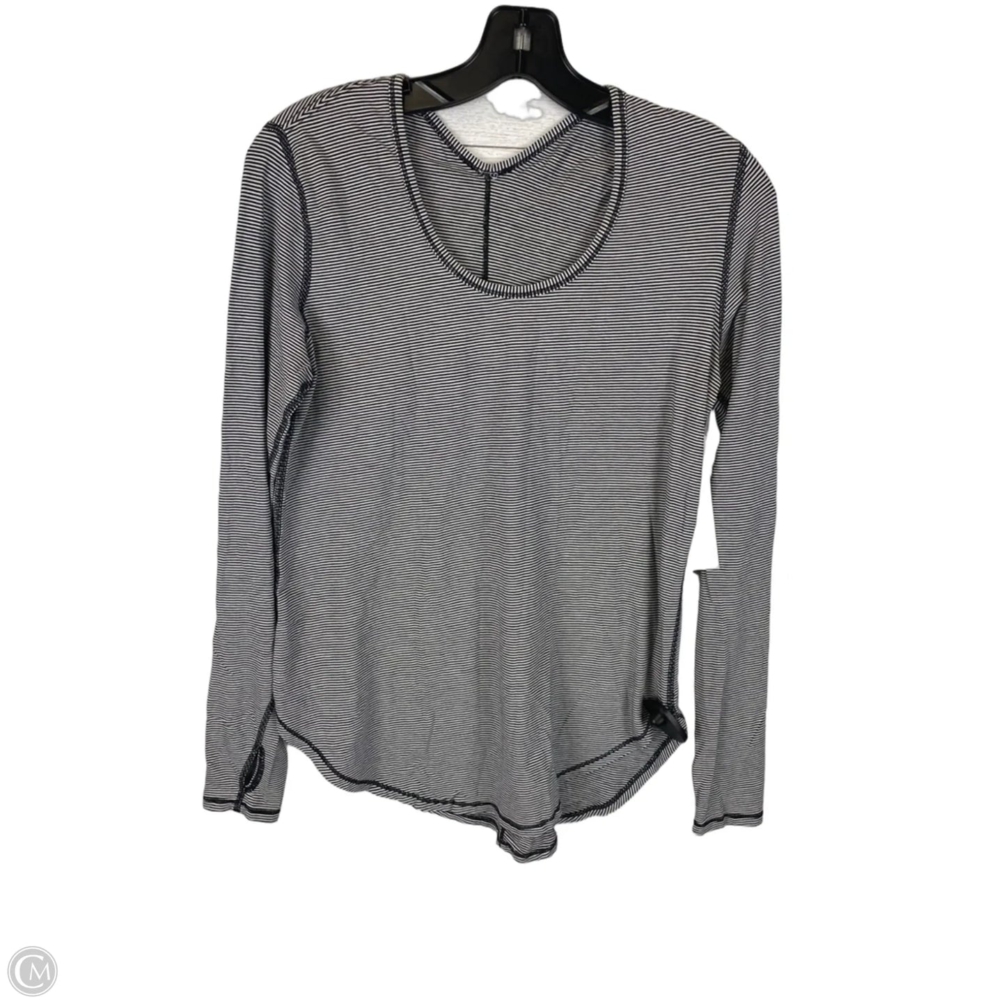 Top Long Sleeve By Lululemon In Black & White, Size: 6