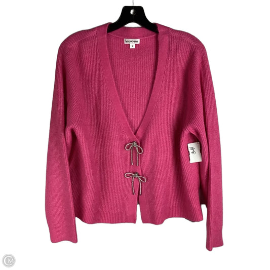 Cardigan By Vigoss In Pink, Size: M