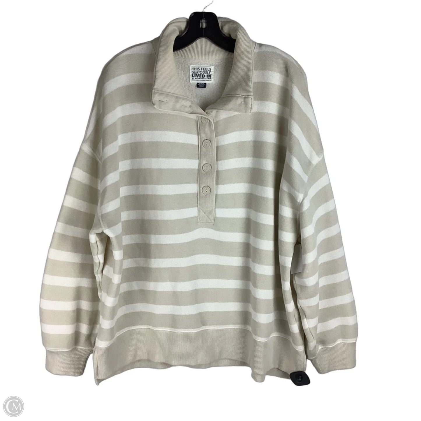 Sweatshirt Collar By American Eagle In Striped Pattern, Size: M