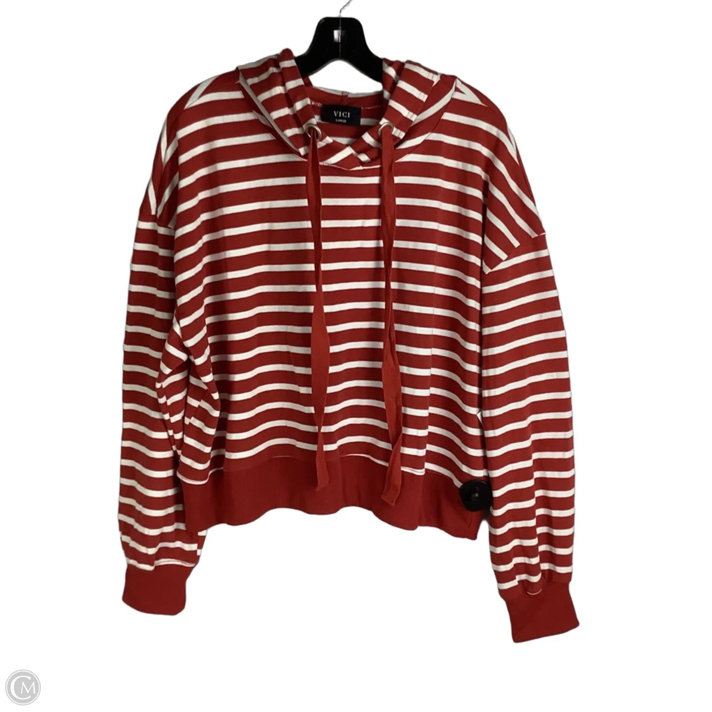 Sweatshirt Hoodie By Vici In Striped Pattern, Size: L