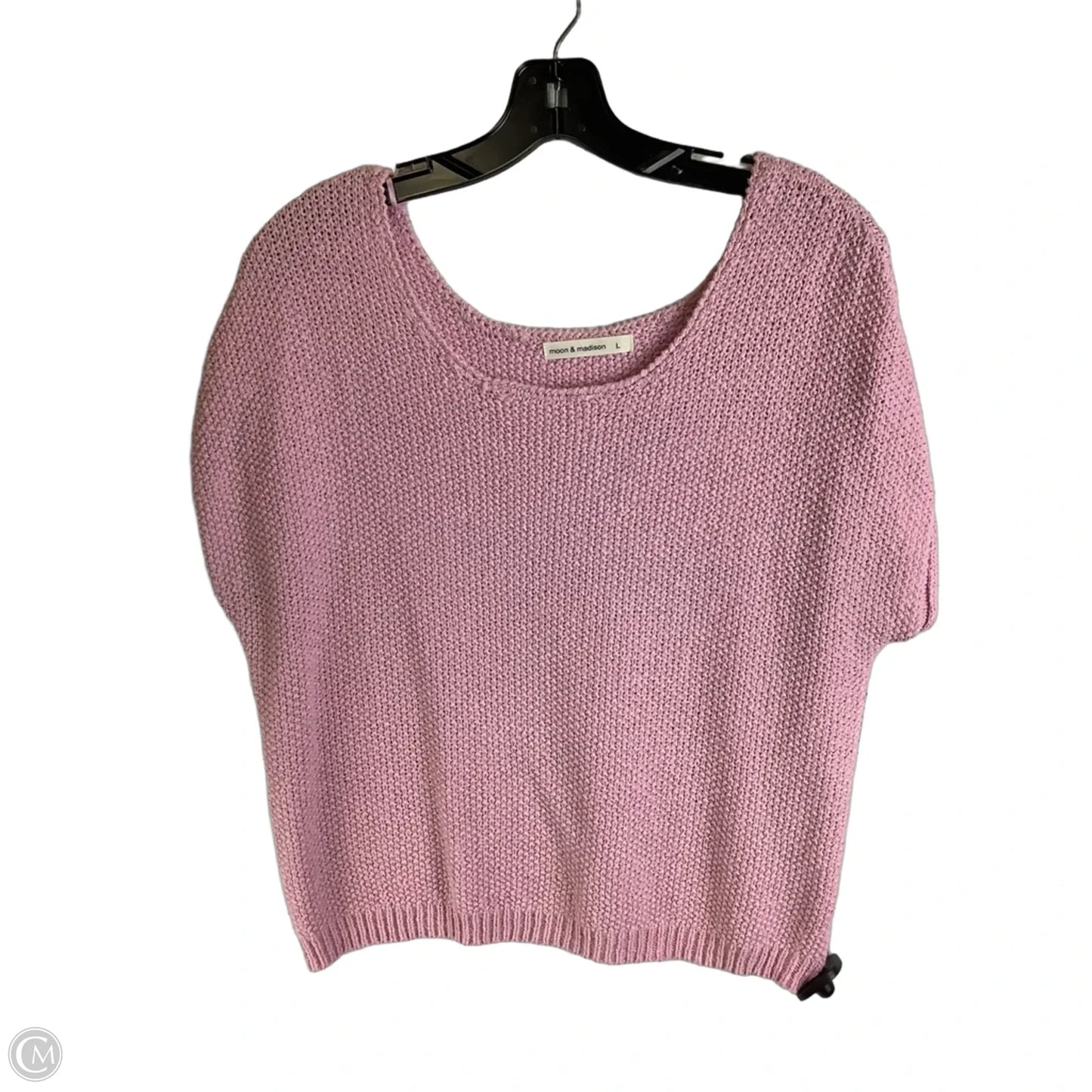 Sweater Short Sleeve By Moon And Madison In Pink, Size: L