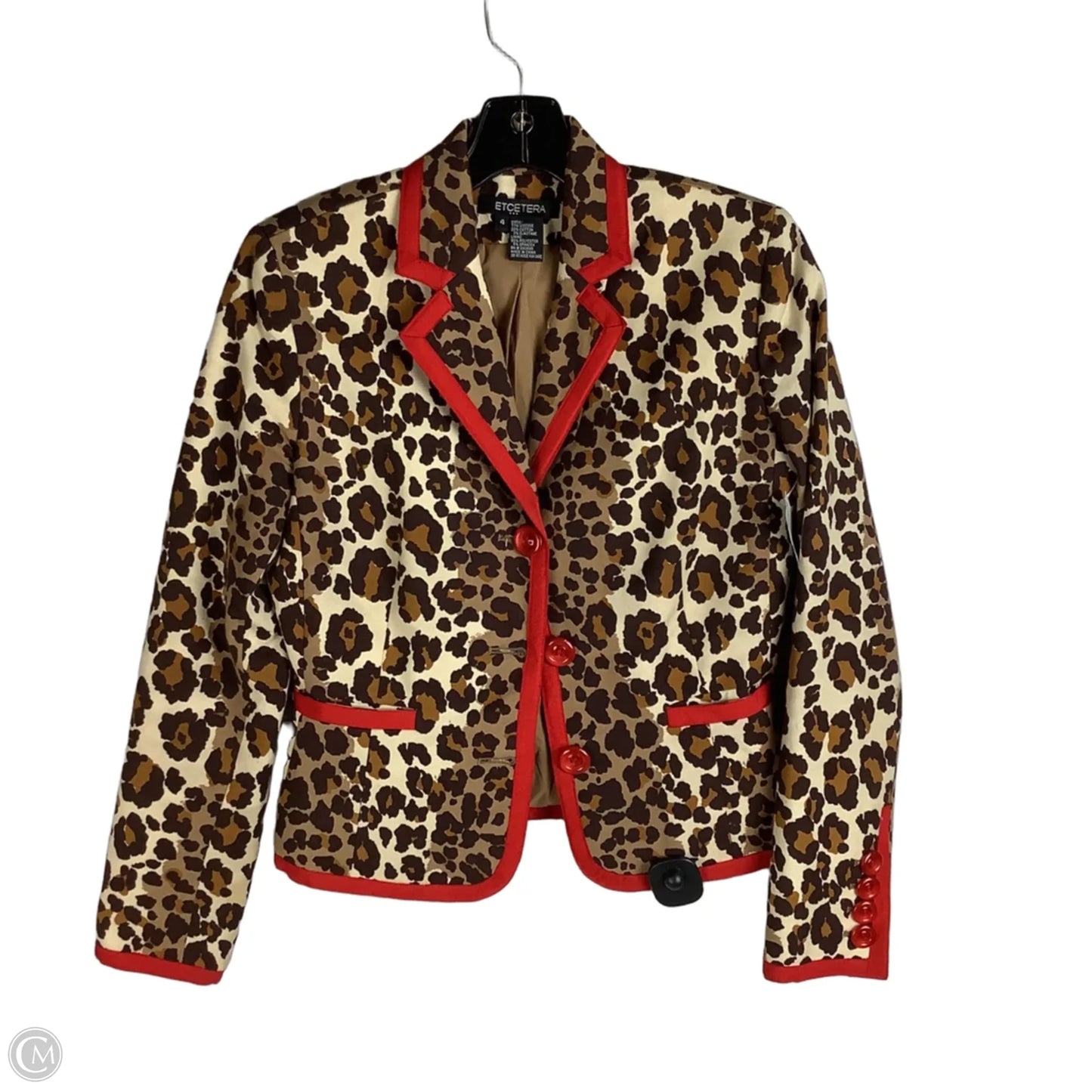 Blazer By Etcetra In Animal Print, Size: 4