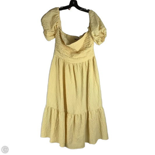 Dress Casual Midi By Abercrombie And Fitch In Yellow, Size: L