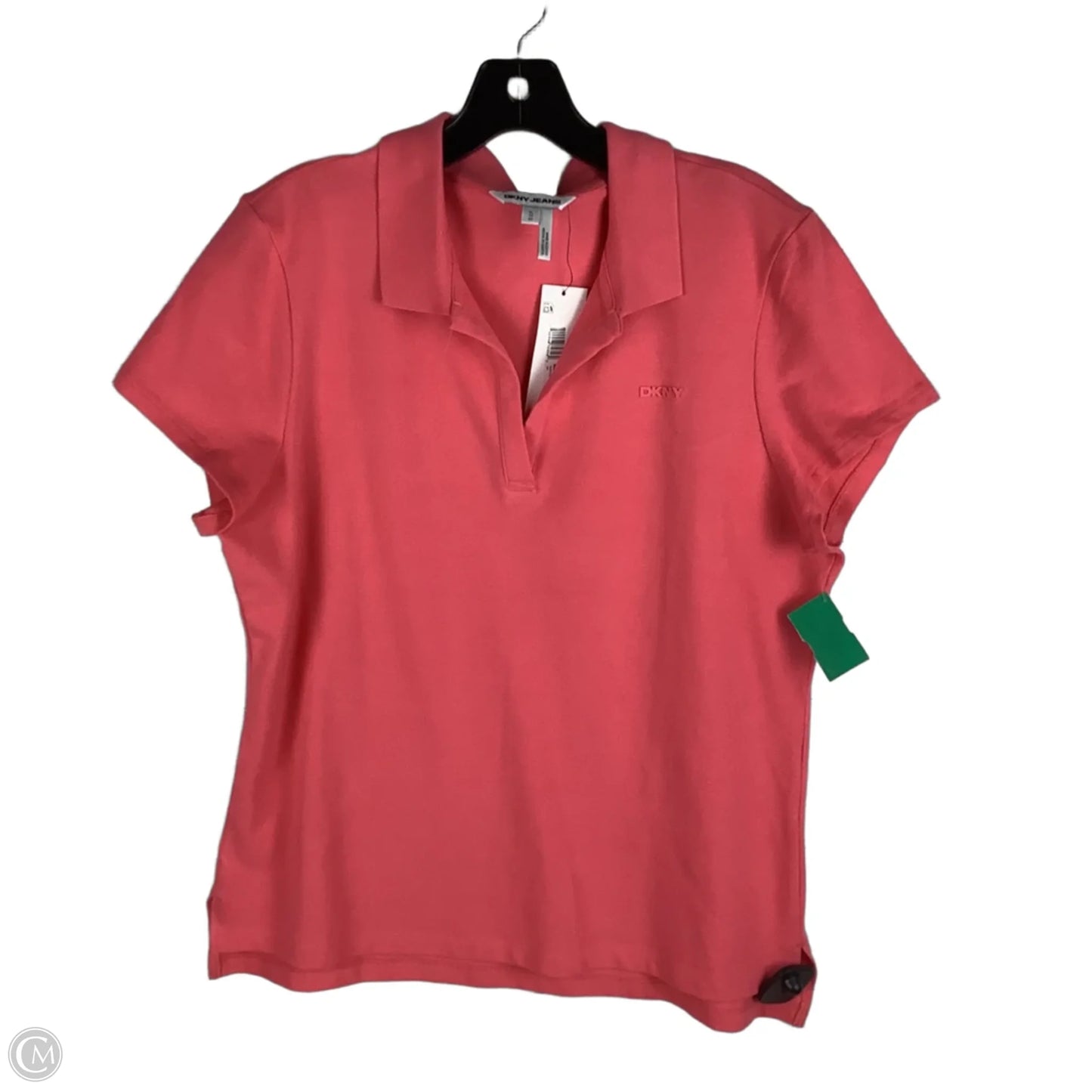 Top Short Sleeve By Dkny In Coral, Size: Xl