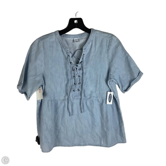 Top Short Sleeve By Old Navy In Blue Denim, Size: Xs