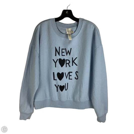 Sweatshirt Crewneck By Maeve In Blue, Size: M