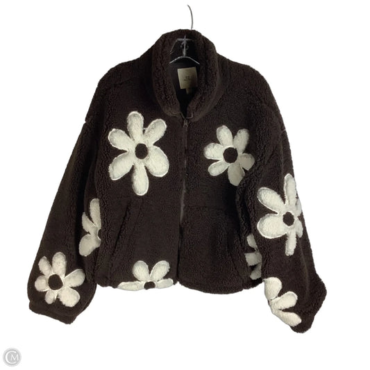 Jacket Faux Fur & Sherpa By Thread And Supply In Brown, Size: L