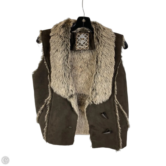 Vest Faux Fur & Sherpa By Dollhouse In Brown, Size: S