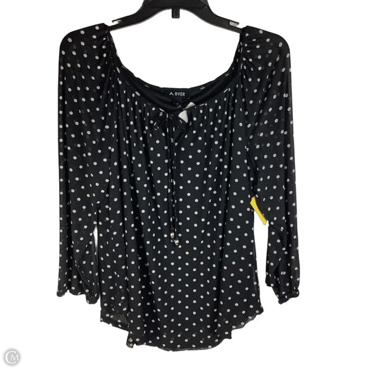 Top Long Sleeve By A Byer In Polkadot Pattern, Size: L