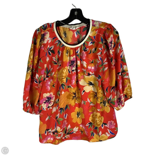 Top Short Sleeve By Thml In Floral Print, Size: L