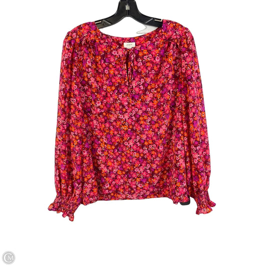 Top Long Sleeve By J. Crew In Floral Print, Size: L