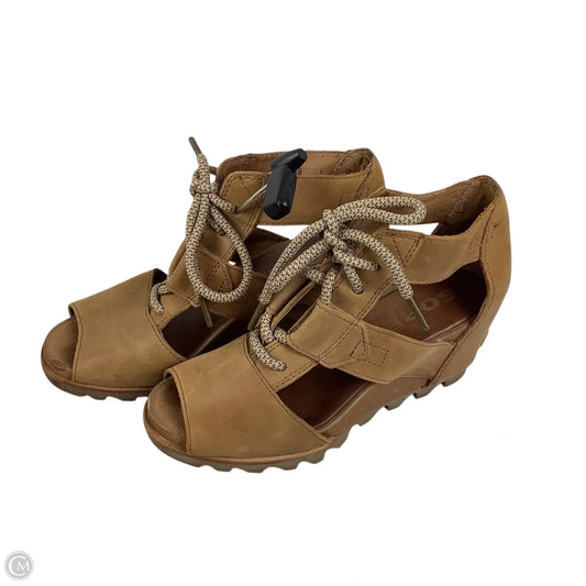 Shoes Heels Wedge By Sorel In Tan, Size: 8