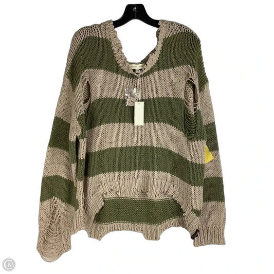 Sweater By Gilded Intent In Green & Tan, Size: L