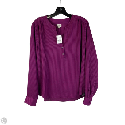 Top Long Sleeve By J. Crew In Purple, Size: M
