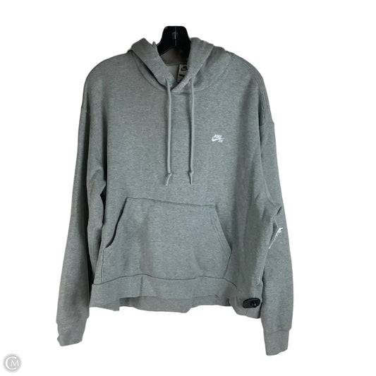 Sweatshirt Hoodie By Nike In Grey, Size: L