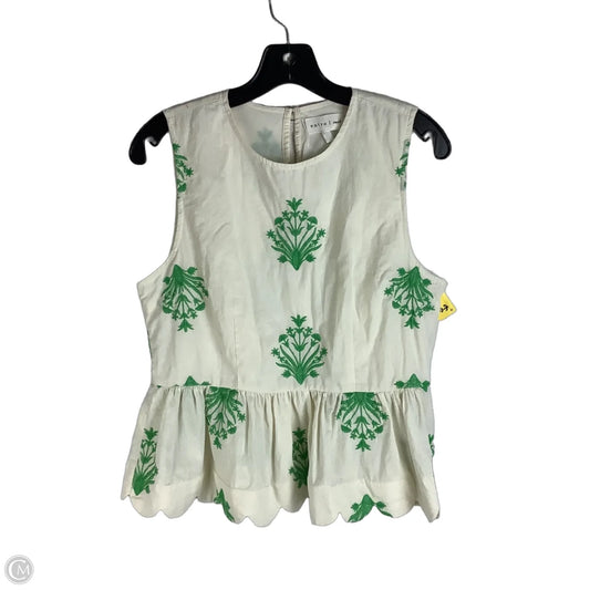 Top Sleeveless By Entro In Green & White, Size: S