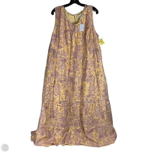 Dress Casual Maxi By J. Jill In Yellow, Size: 2x