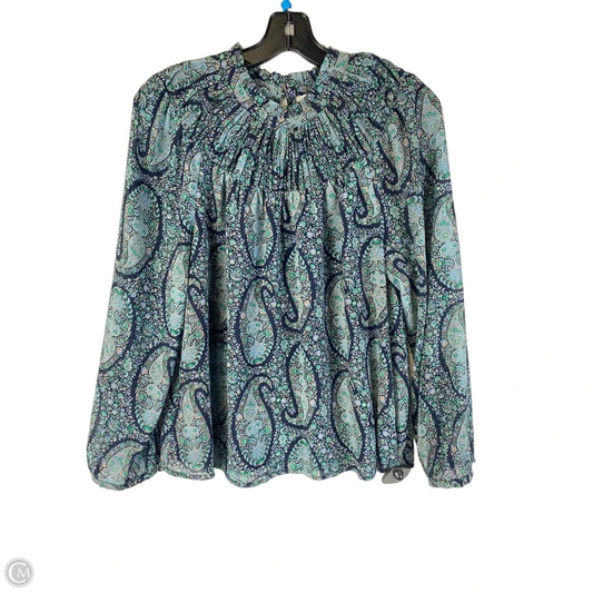 Top Long Sleeve By J. Crew In Black & Green, Size: M