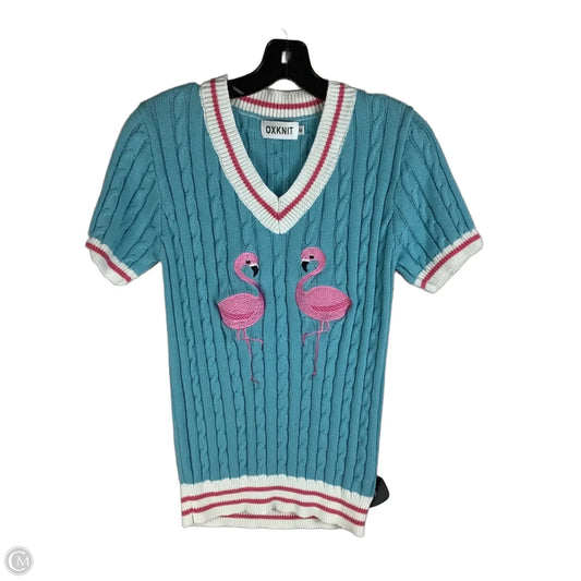 Sweater Short Sleeve By Cmc In Blue & Pink, Size: M