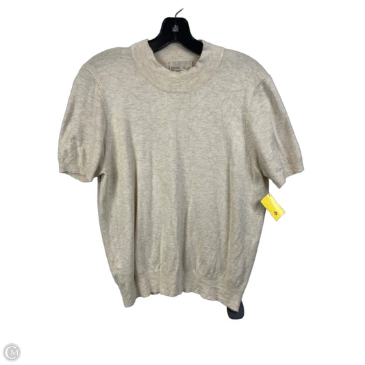 Sweater Short Sleeve By Be Cool In Tan, Size: L