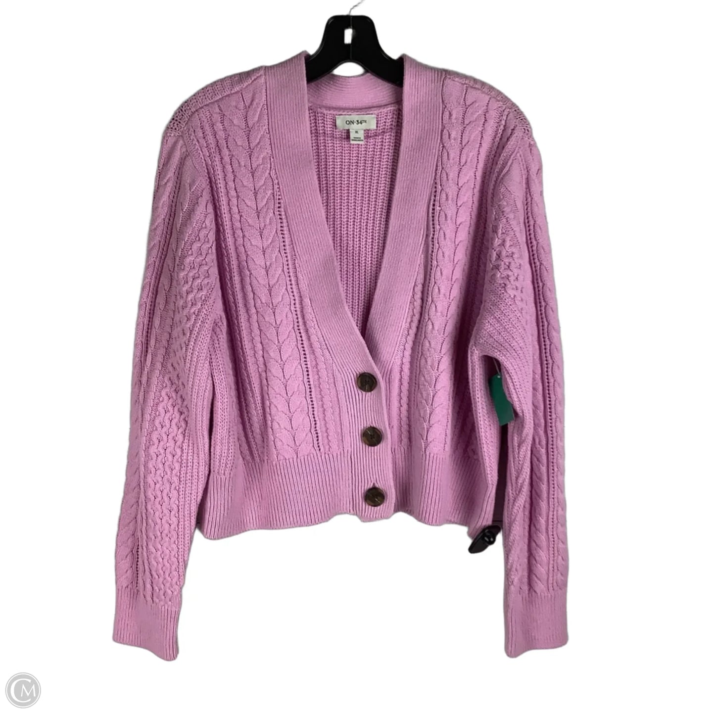 Sweater Cardigan By On 34th In Pink, Size: Xl