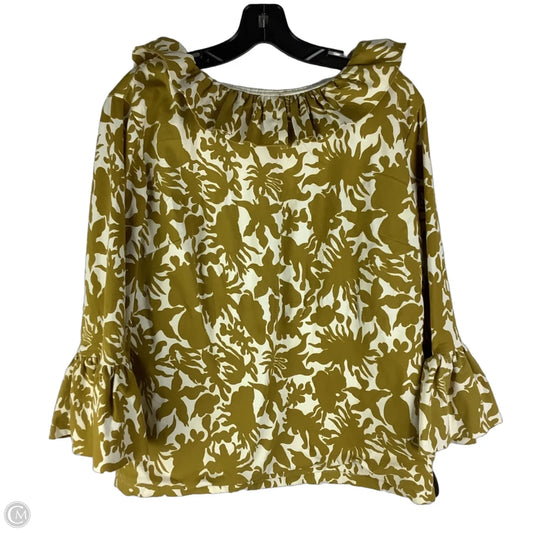 Top Long Sleeve 100% cotton lining By Elizabeth Wilson In Green, Size: M