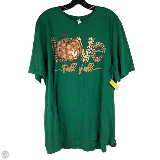 Top Short Sleeve By Canvas In Green