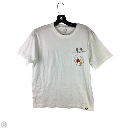 Top Short Sleeve Basic By Disney Uniqlo In White, Size: M