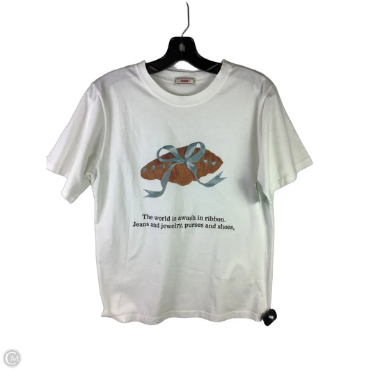 Top Short Sleeve Basic By Clothes Mentor In White, Size: M