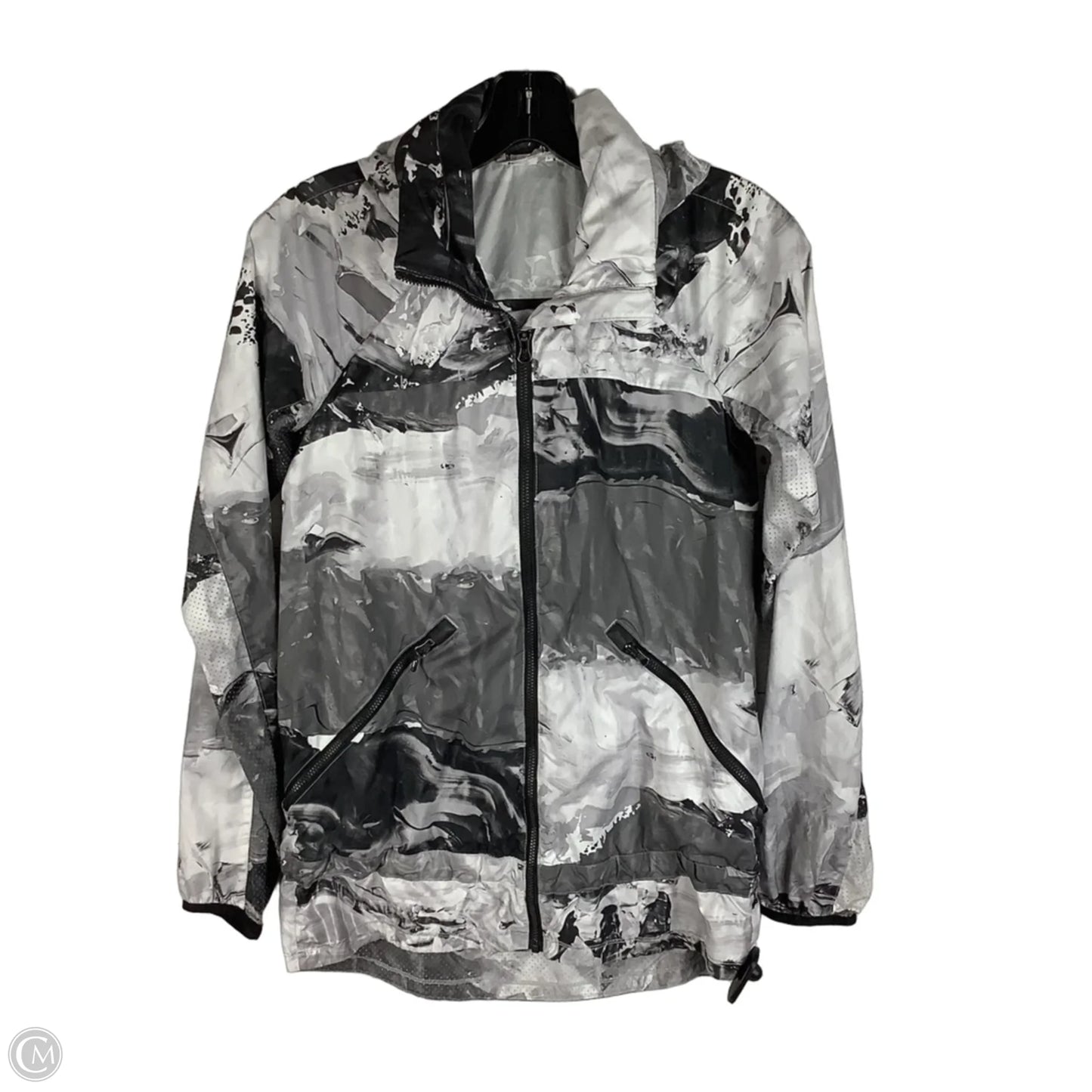 Athletic Jacket By Lululemon In Black & White, Size: 2
